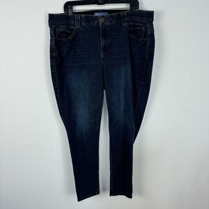Democracy Ab Solution Dark Wash Denim Jeans Elastic Waistband